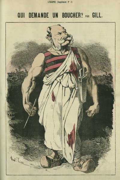 谁要求一个屠夫，德国威廉一世（1797-1888）的漫画，1870年战争的胜利者。在吉尔的《日食》中。 作者 安德鲁·吉尔