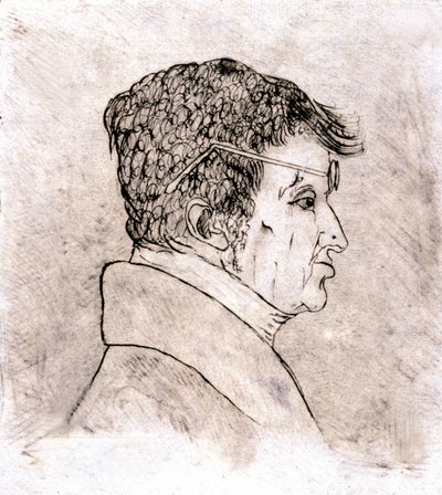 安德烈·玛丽·安培，自画像 c。 1805-1810（绘图） 作者 安德烈·玛丽·安培