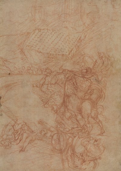 斯波莱托之战，约 1575 年（纸面红色粉笔画） 作者 安德里亚 (1539 1614) 维琴蒂诺