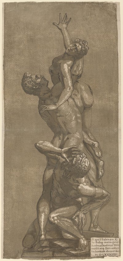 强奸萨宾人》，1584年。 作者 安德里亚（Andrea Andreani）