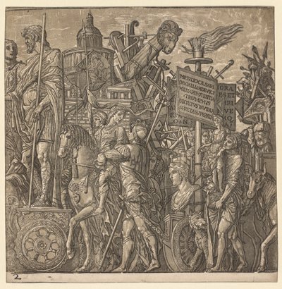 凯撒大帝（Julius Caesar）的胜利：巨大的雕像和攻城装备，1593-99年。 作者 Andrea Andreani