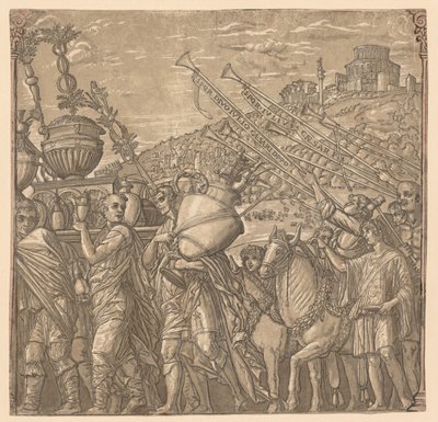朱利叶斯·凯撒的胜利：士兵们手持花瓶，1593-99年。 作者 安德里亚（Andrea Andreani）