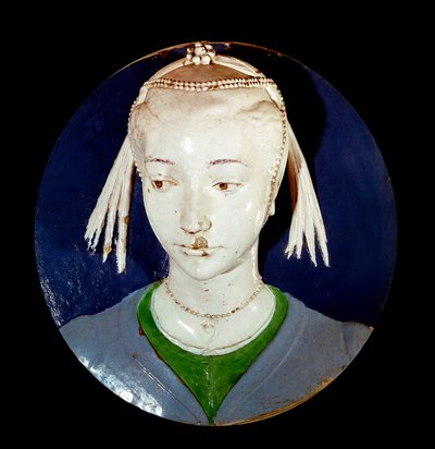 安德里亚·德拉·罗比亚（Andrea della Robbia）的赤陶装饰的年轻陌生人通多的肖像 作者 安德里亚·德拉·罗比亚