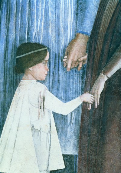 红衣主教Francesco Gonzaga的到来：细节展示了他的一个弟弟，来自Camera degli Sposi或Camera Picta，1465-74壁画细节78449 作者 安德里亚·曼特尼亚（Andrea Mantegna）
