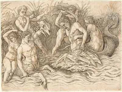 海神之战[右半部] 作者 Andrea Mantegna