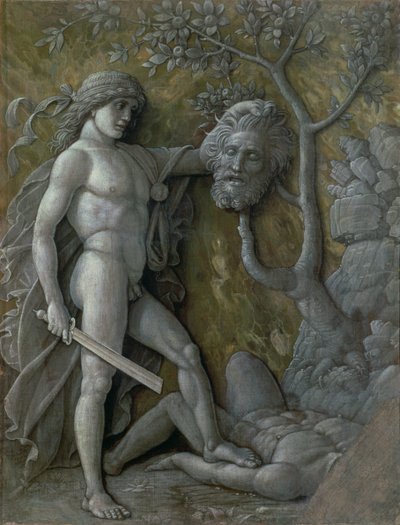 大卫与歌利亚的头，c.1490-95 作者 安德里亚·曼特尼亚（Andrea Mantegna）