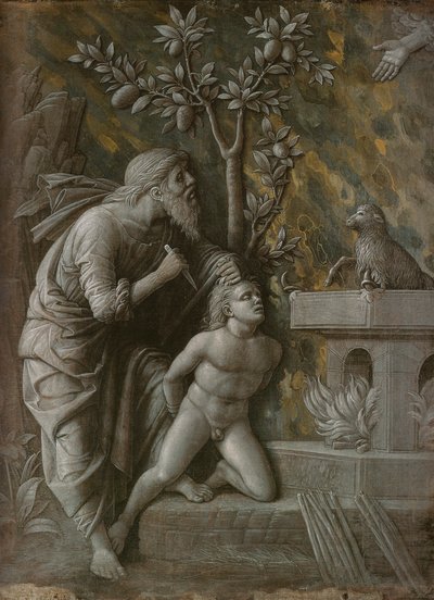 以撒的献祭，约1490-1495年 作者 安德里亚·曼特尼亚（Andrea Mantegna）