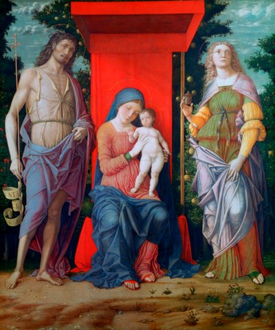 圣母子与圣徒，c1490-1505 作者 安德里亚·曼特尼亚（Andrea Mantegna）