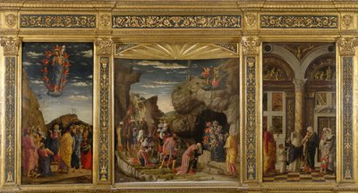 乌菲兹三联画，约1463-1464年。 作者 安德里亚·曼特尼亚（Andrea Mantegna）