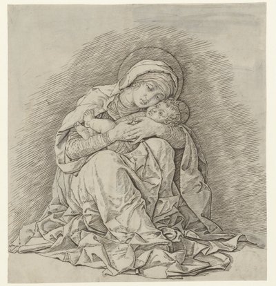 坐着的玛丽与孩子 作者 安德里亚·曼特尼亚（Andrea Mantegna）