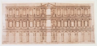 威尼斯总督府（纸上钢笔和墨水 作者 安德里亚·帕拉迪奥（Andrea Palladio）