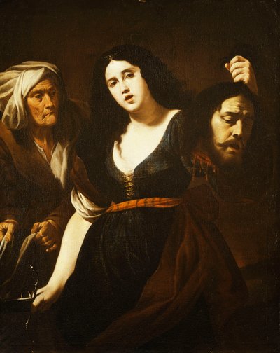 朱迪思（Judith）手持霍洛弗涅斯（Holofernes）头，伴有女仆，约1625-30年 作者 安德里亚·瓦卡罗（Andrea Vaccaro）