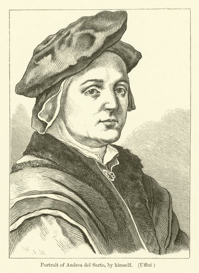 Self-portrait of Italian painter Andrea del Sarto (engraving) 作者 安德里亚·德尔（后）萨托