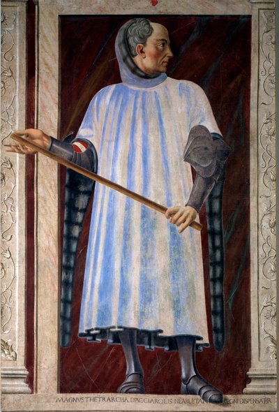 Niccolo Acciaiuoli 的肖像，那不勒斯的大主教（壁画） 作者 Andrea del Castagno