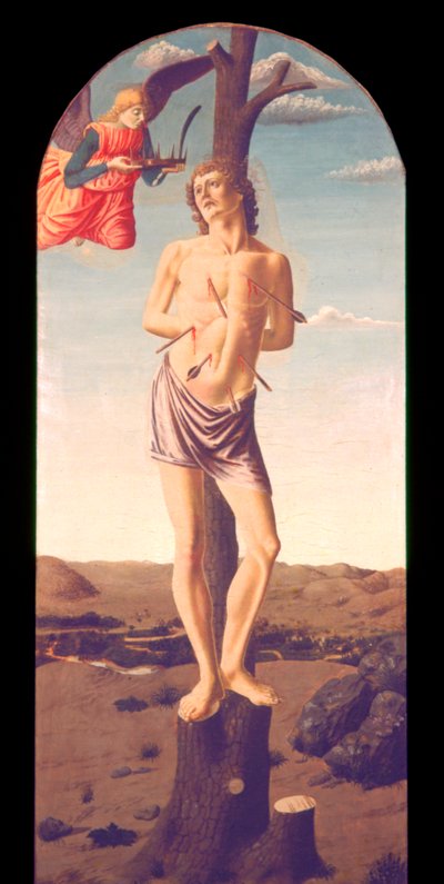 圣塞瓦斯蒂安，1457年 作者 安德里亚·德尔·卡斯塔尼奥