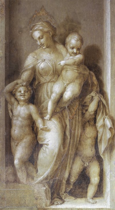 慈善 - 壁画 作者 安德里亚·德尔·萨托（Andrea del Sarto）