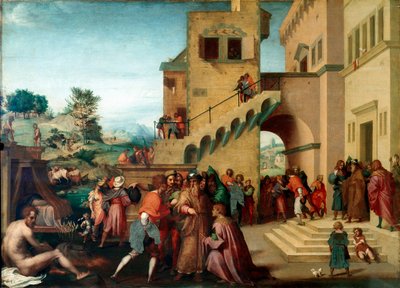 雅各布之子约瑟夫的历史：““约瑟夫解释法老的梦想”” Andrea del Sarto (1486-1530) 1515-1517 Dim 在木头上作画。 98x135 厘米佛罗伦萨，Palazzo Pitti，Galleria Palatina 作者 安德里亚·德尔·萨托（Andrea del Sarto）