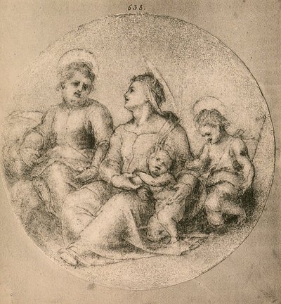神圣家族与婴儿圣约翰 作者 安德里亚·德尔·萨托（Andrea del Sarto）