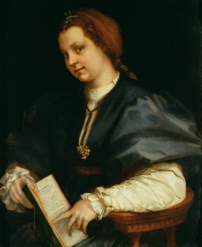 彼得拉克的夫人与诗经，1514年 作者 安德里亚·德尔·萨托（Andrea del Sarto）