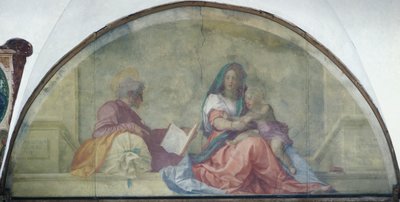 安德里亚-德尔-萨尔托（1486-1530）的壁画，显示萨科圣母的月形图。 作者 安德里亚·德尔·萨托（Andrea del Sarto）