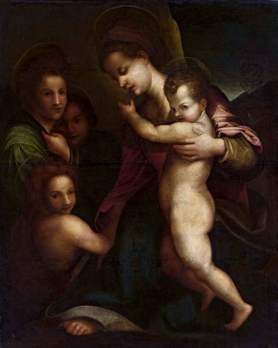 圣母与圣婴耶稣和圣约翰 作者 安德里亚·德尔·萨托（Andrea del Sarto）