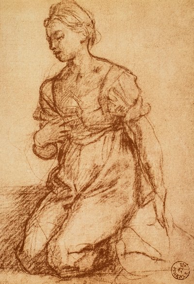 研究一个女人;由Andrea del Sarto绘制。内阁图纸和版画，乌菲齐画廊，佛罗伦萨 作者 安德里亚·德尔·萨托（Andrea del Sarto）