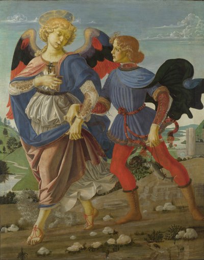 托比亚斯和天使，约1470-1475年。 作者 Andrea del Verrocchio
