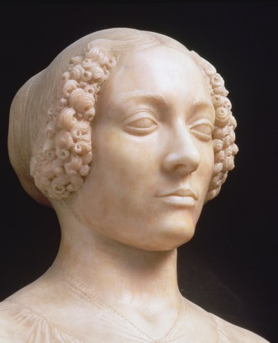 有花束的妇女，c.1475-80 434102大理石细节 作者 安德里亚·德尔·弗罗基基奥