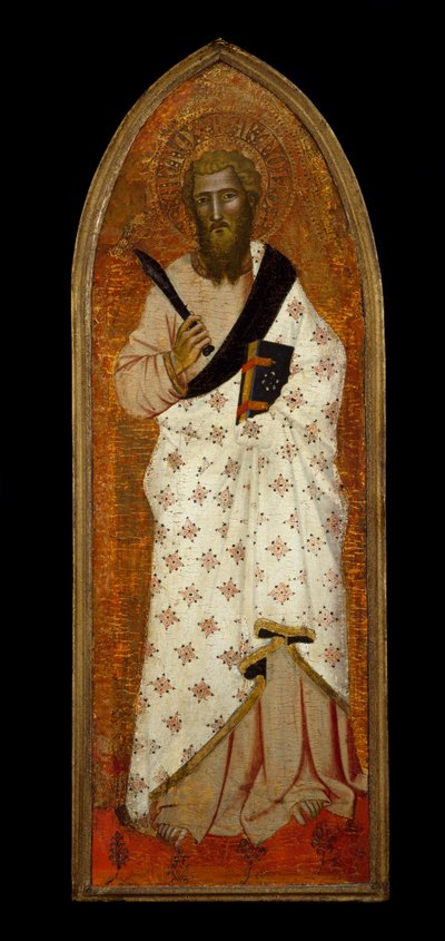 圣巴塞洛缪，c.1360-65（木板上的蛋彩画和金箔） 作者 Andrea di Bonaiuto fl.1343 77 Andrea di Bonaiuto fl.1343 77