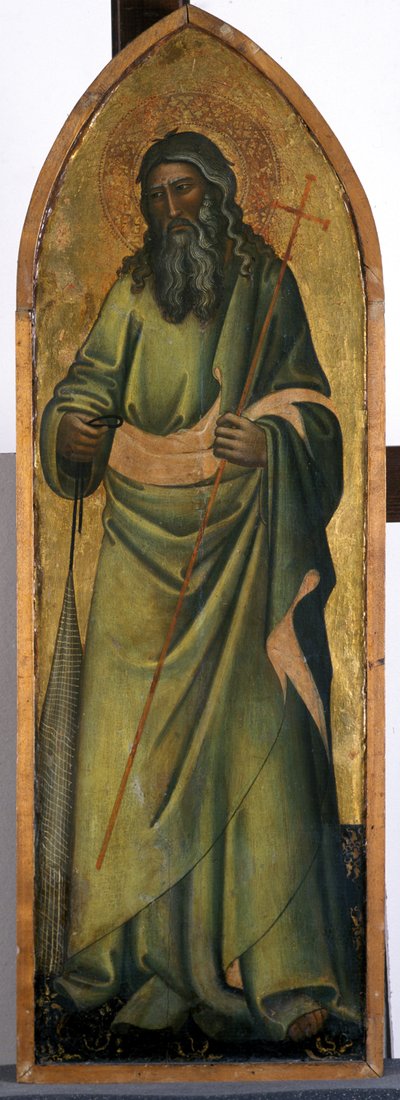 使徒安德鲁，c.1370（杨木上的蛋彩画） 作者 安德里亚·迪波纳乌托fl.1343 77