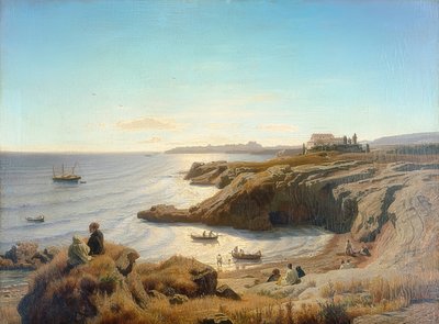 在锡拉库扎海岸。 1861年 作者 安德烈亚斯·阿亨巴赫（Andreas Achenbach）