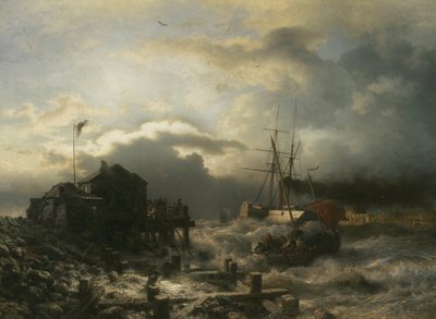 关闭奥斯坦德，1859年 作者 安德烈亚斯·阿亨巴赫（Andreas Achenbach）