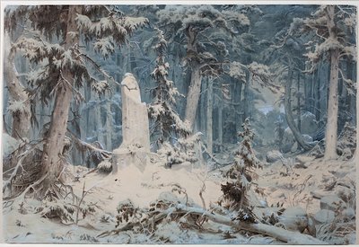 白雪皑皑的森林 作者 安德烈亚斯·阿亨巴赫（Andreas Achenbach）