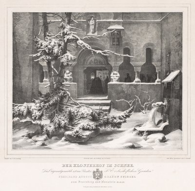 有雪的墓地，c。 1835年。 作者 安德烈亚斯（Andreas Borum）