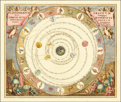 1660 年安德烈亚斯-切拉里斯绘制的希腊天文学家阿拉图斯的宇宙模型图 作者 安德鲁·塞拉瑞斯