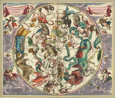 Andreas Cellarius 绘制的 1661 年南天天体图 作者 安德鲁·塞拉瑞斯