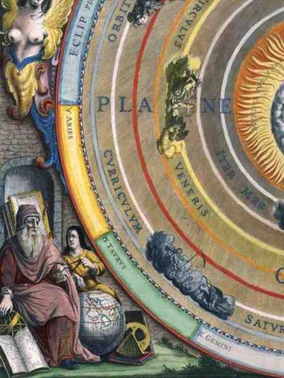 一位天文学家，行星地图的细节，出自《天体图册》或《宇宙的和谐》（Atlas coelestis seu harmonia macrocosmica），由Joannes Janssonius出版，阿姆斯特丹。 作者 安德鲁·塞拉瑞斯
