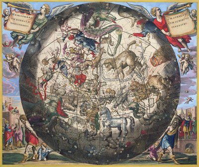 北方（北方）半球，来自&39;天体地图集，或宇宙的和谐&39;，由Pieter Schenk（1660-1719）和Gerard Valk（1651-1726）（手工雕刻）雕刻而成 作者 安德鲁·塞拉瑞斯