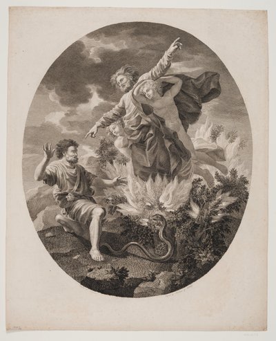 摩西与燃烧的荆棘 作者 尼古拉斯·普桑（Nicolas Poussin）