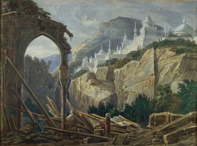 M. Glinka为歌剧Ruslan和Lyudmila设计的舞台，1842年 作者 Andreas Leonhard Roller
