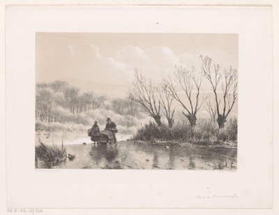 冰上双人冬景 作者 荷兰皇家 Steendrukkerij van CW Mieling