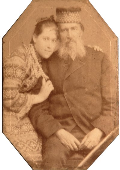 诗人Yakov Petrovich Polonsky（Iakov Petrovitch Polonski）（1820-1898）和女儿Natalia的肖像。 作者 安德烈·奥西波维奇·卡列林