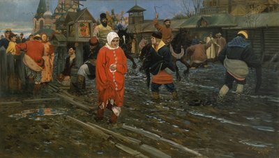 公众假期的17世纪莫斯科街，1895年 作者 安德烈·彼得罗维奇·里亚布什金