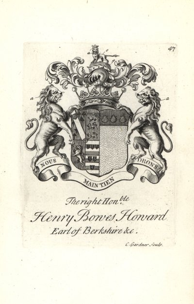 Coat of arms and crest of the right honorable Henry Bowes Howard 作者 安德鲁·约翰斯顿