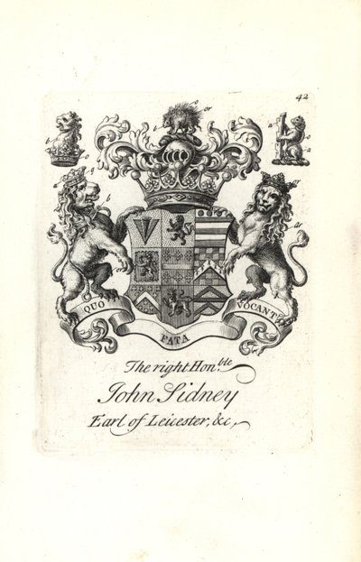 第七代莱斯特伯爵 Jocelyn Sidney 的徽章和徽章 作者 安德鲁·约翰斯顿