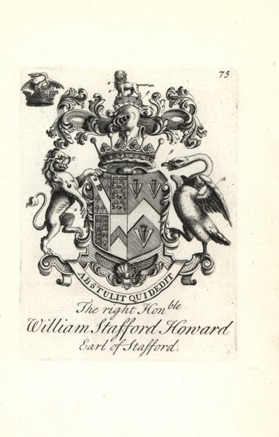 Coat of arms and crest of the right honorable William Stafford Howard, 2nd Earl of Stafford 作者 安德鲁·约翰斯顿