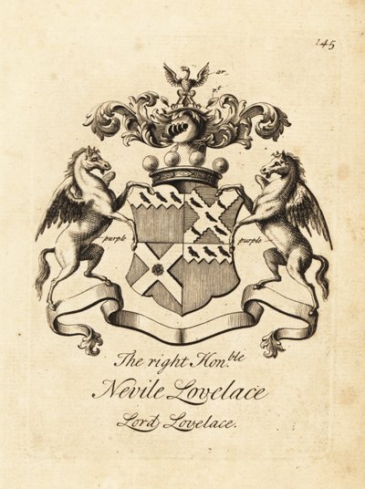 Coat of arms of the Right Honourable Nevile Lovelace, Lord Lovelace, 6th Baron Lovelace 作者 安德鲁·约翰斯顿