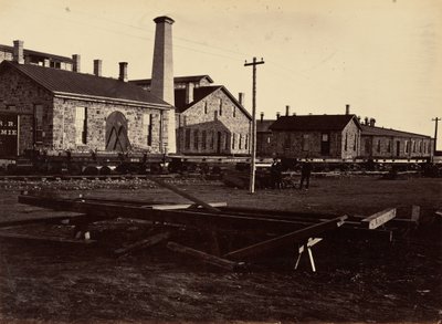 图版 17.拉莱米机械厂，从西南方向看，1869 年（照片） 作者 安德鲁·约瑟夫·拉塞尔