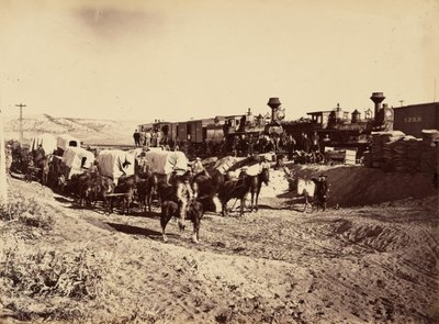 图版 27.补给列车，1869 年（照片） 作者 安德鲁·约瑟夫·拉塞尔