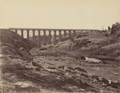 图版 7.戴尔溪桥，全景，1869 年（照片） 作者 安德鲁·约瑟夫·拉塞尔
